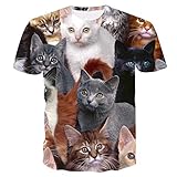 Unisex 3D Druckten Sommer-beiläufige Kurze Hülsen-T-Shirts Charmed Cat Print Casual Mädchen Jungen T-Shirt Sommer Kurzarm Casual Kleidung China Top Mode-XXL