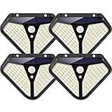 Solarlampen Bewegungsmelder 102 LED Solar Aussenleuchte Solarleuchten Wandleuchte 2 Optionale Modi IP65 Wasserdichte für Auß