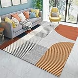Teppiche Groß Für Wohnzimmer Teppich Billig Orange Blaues gelbes graues modernes minimalistisches geometrisches Grafikdesign Teppich Büro 80x160