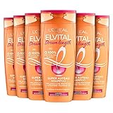 L'Oréal Paris Elvital Shampoo gegen Spliss, Für traumhaft langes Haar, Mit Rizinus-Öl, Dream Length Super Aufbau Haarshampoo, 6 x 300