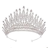 Trendy Silber Farbe Strass Kristallkönigin Große Krone Braut Hochzeit Tiara Frauen Schönheit Pageant Braut Haarschmuck Schmuck goldene Krone ZJSXI