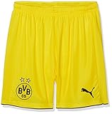 PUMA Kinder Hose BVB Replica Shorts, Cyber Yellow-Black, 176