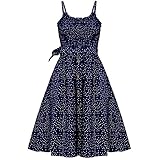 BDCUYAHSKL FrüHling Und Sommer Damenmode Casual Rundhals Druck Krawatte Taille Einreihig Dekoration äRmelloses Sling Tube Top Langes Kleid D