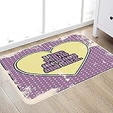 Rutschfester Badteppich aus Mikrofaser Ich Liebe Dich, Vintage Ich Liebe Dich bis zum Mond und zurück Typografie in Cartoon Grunge, Hellgel Bad Absorbent Bad Teppich Decke Küche Bodenmatte 50x80