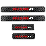 YPQQG 4Pcs Auto Kohlefaser Einstiegsleisten Kick Plates, für Nissan Türschweller Anti Scuff Schutzstreifen Dekoratives Trittplatten Car Styling Zubehör(Red)