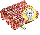 Rippchenhalter Edelstahl 6 ripp - mit integrierter Temperaturfühler Halterung - Verbrennt nie wieder Rippen! Bester BBQ Spareribs Halter für Smoker - 100% lebensmittelecht - einfache Reinigung!