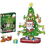 FYHCY Weihnachten Bausteine Haus, Weihnachten Baumhaus Weihnachtsmann mit LED licht, Adventskalender 2021, Kompatibel mit Lego Weihnachten 2021