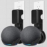 2 Pack Wandhalterung für Dot 4. Generation Robustes Platzsparend Zubehör,mit integriertem Kabelmanagement Ideal für Schlafzimmer,Wohnzimmer,Küche,Bad UVM. (schwarz)