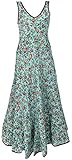 GURU SHOP Langes Maxikleid, Baumwoll Sommerkleid, Türkis, Baumwolle, Size:M (38), Lange & Midi-Kleider Alternative Bekleidung