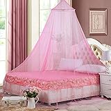 BESTZY Prinzessin Moskitonetz aus Spitze Himmelbett-Moskitonetz Spitzen-Betthimmel für Kinder Fliegen und Insekten-Schutz und Dekoration Höhe (Rosa, 250 x 70 x 1050 cm)