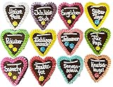 Lebkuchen Herz Gemischte Farben und Sprüche Kindergeburtstag Wurfmaterial Lebkuchenherz (12 Lebkuchen)