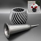 Generisch Grabvase mit Schmuckrosette Spiral (Anthrazit/Anthrazit)