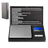 Lamker 200g/0,01g Digitale Taschenwaage Schwarz Mini Grammwaage mit Beleuchteter LCD und 7 Einheiten Feinwaage Digitalwaage Goldwaage Münzwaage Küche Waag