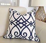 Hamptons Style Kissen Hamptons Kissen Blau und Weiß Kissen Taubengrau Geometrische Kissenbezüge Wurfk