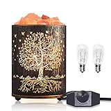 Salzlampe, Himalaya-Salzlampe, Baum des Lebens Salzlampe, glänzende rosa Lampe mit Retro-Metallkorb, Dimmerschnur, 15 W Glühbirnen, einzigartiges Geschenk für Weihnachten, Jahrestag, Heimdek