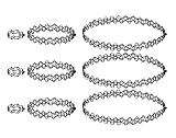 4U Tattoo Choker Sets, Halsketten/Kropfband, Armband/Fußkettchen, Ringe f. Mädchen Frauen Mädel Kinder (Modeschmuck Bijouterie schwarz)