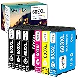 WorthDo kompatibel Tintenpatronen für Epson 603XL 603 XL Druckerpatronen für Expression Home XP-2100 XP-2105 XP-3100 XP-3105 XP-4100 XP-4105 Workforce WF-2810 WF-2830 WF-2840 WF-2850 (6er-Pack)