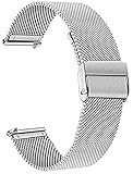 JZDH Uhren Zubehör Watchgurt Kompatibel Mesh Edelstahl Armband for Samsung Galaxy Uhr Active 2 40mm 44mm Band Schnellreleaseband Active2 Armband Armband (Color : Silver, Size : Active 2 44mm)