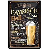 Schilderstore24 ''Bayrisch Hell'' 20x30cm Geschenk Lustige Sprüche Feier Vintage Geburtstag Deko Party Überraschung Fan Alkohol Kasten Bier Saufen Getränk
