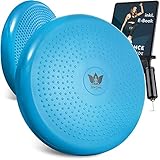 ZenOne Sports ZenBalance Balancekissen, orthopädisches Sitzkissen, Luftkissen für aufrechte Haltung, Reha-Sport, Balancetraining & Krafttraining, inkl. Pumpe, E-Book & Workout-Guide, 33 cm (Blau)