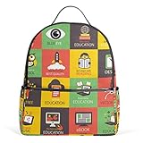 TIZORAX Laptop-Rucksack, Icon-Design, lässig, Schultertasche, Tagesrucksack für Studenten, Schultasche, Handtasche –