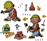 alles-meine.de GmbH 15 TLG. Set Wandtattoo / Fensterbild / Sticker groß - Bob der Baumeister - Wandsticker selbstklebend Rollo Walze Dampfw