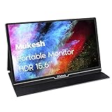 Tragbarer Gaming Monitor Mukesh 15,6 Zoll tragbarer USB C IPS LCD Monitor 1920 × 1080 Externes Full-HD-Display mit Mini-HDMI Typ C für Raspberry Pi-Laptop PC MAC PS4 Xbox-Handy