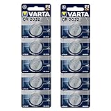 VARTA Batterien Electronics CR2032 Lithium Knopfzelle 3V Batterie 10er Pack Knopfzellen in Original 1er Blisterverpackung