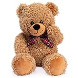 Bebamour Plüsch Bären Spielzeug Stofftierpuppe für Jungen und Mädchen Plüschspielzeug Geburtstagsgeschenk, Klassische Stoffbären für ZuhauseDekorieren,45cm,Light Brow