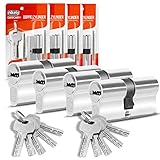 GERCAR Profilzylinder Schließzylinder Zylinderschloss 35/35 Doppelzylinder Türschloss - inkl. 10 Schlüssel - Gleichschließend 4er Set - Länge: 70mm , A:35 B:35 - 4er S