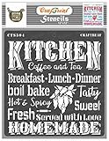 CrafTreat Küchenschablonen zum Malen auf Holz, Boden, Wand und Fliesen – Küchenschablone – 30.5 x 30.5 cm – wiederverwendbare DIY Kunst und Handwerk Schablonen für Home Decor – Wandschablone Z