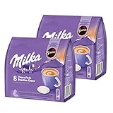 Senseo Milka Choco Pads 2er Set, Schokoladengetränk, Kakaogetränk, Kaffeepads, 2 x 8 Pads /