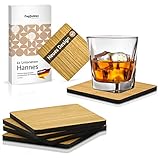 ZAGLFELDEN Untersetzer für Gläser aus Holz und Filz / 6er-Set 10x10cm / möbelschonend Dank Filzboden / Getränke-U
