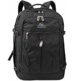 Cox Swain Handgepäck Flugzeug zugelassener Rucksack - alle Airlines 55x40x20-25cm erweiterbar, Colour: Black