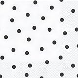 20 Servietten Schwarze Punkte auf weiß/gepunktet/Muster/zeitlos 33x33
