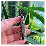 COKILU Hand Handwerk Natürliche Agat Stein Schlüsselanhänger Handtasche Geldbörse Halter Retro Heilung 40mm Buddha Tibetan Dzi agates Neun Eyed Key Ketten Heilung Stein Ward Off Böse Sp