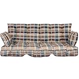 PATIO Auflagen Set Ravenna 175 cm für Hollywoodschaukel Polsterauflage Sitzkissen Rückenkissen Seitenkissen Gesteppt B001-01PB