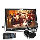 WONNIE 10.5” DVD Player Auto 1080p HD Tragbarer DVD Monitor HDMI Bildschirm Kopfstütze Monitor für Kinder AV In/Out 12v Memory SD/USB mit Kopfhö