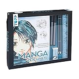 TOPP Kreativ-Set Manga zeichnen: Buch mit Manga-Grundkurs (32 Seiten, 14 x 21 cm, Softcover) sowie Zeichenmaterial: Mangapapierblock A5 (20 Blatt, mit ... 2 Bleistifte (HB/ 2B), Radiergummi, L