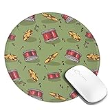 Musik Becken Schlagzeug Grün Mauspad Runde Gaming Mauspad Personalisierte Kunstdruck Mauspad für Computer Laptop & PC für Schreib