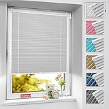 BelleMax Thermo Plissee ohne Bohren Verdunkelung Klemmfix(Weiß,80x130cm) 100% Blickdicht & lichtundurchlässig Jalousie, Sichtschutz und Sonnenschutz, Verdunklungsplissee für Fenster & Tü
