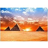 DIY 5D Diamant Malerei Kits, Round drill Ägyptische Pyramiden 80x100cm DIY Diamant Painting Bilder Set Groß Erwachsene Kind Stickerei Kreuzstich Mosaik Gemälde Wanddekor Kunsthandwerk Geschenk