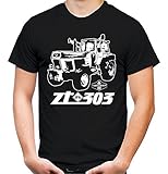 Traktor ZT Männer und Herren T-Shirt | 303 Oldtimer DDR Landwirt Bauer | M2 (XXXXL, Schwarz)