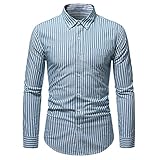 DUNQI Herren Langarm Gestreiftes Baumwolle Regular Fit Poloshirts Polohemd Businesshemden Arbeitsshirts Henley T Shirt mit Knopfleiste Männer Herbst Winter Casual Basic Langarmshirts F