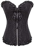 r-dessous hochwertige Vollbrust Reißverschluss Corsage Top Bustier Übergrößen Korsett Corset S-12XL Hochzeit Groesse: 12XL