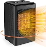 Elektrischer Heizlüfter Tragbarer, Niedrigem Energieverbrauch Schnelles Heizen, 3 Heizstufen Persönlicher Keramikheizkörper mit Überhitzungsschutz für Betrieb im Büro, Wohnzimmer, S