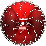 LXDIAMOND Diamant-Trennscheibe 400mm x 20,0mm Diamantscheibe für Stein Beton Granit Granitborde Mauerwerk Hartgestein 400 mm passend für Schneidetische, Tischsägen, Trennjäger - in Premium Q