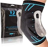 AGILE NOW Ellenbogenbandage Tennisarm UPGRADED Stabilisiert & Schützt für Tennis Bandage Ellbogen Bandage Ellenbogen Armbandage Herren Damen (L)