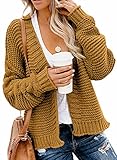 Elegancity Damen Strickjacke Pullover Grobstrick Cardigan Strickpullover Damen Strickcadigan Für Winter Herbst XL, B