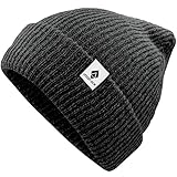 urban ace | CrewU | Beanie Mütze, Haube, für Frühling, Herbst, Winter, weich & leicht, Damen, Herren, Unisex, glatter, weicher Stoff, optimale one Size Passform, Melange Beanie (Black)